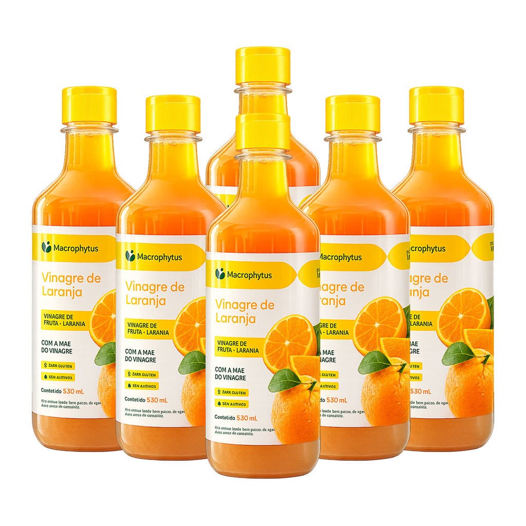 Kit 6 Vinagre de Laranja 5,0% Acidez 530ml