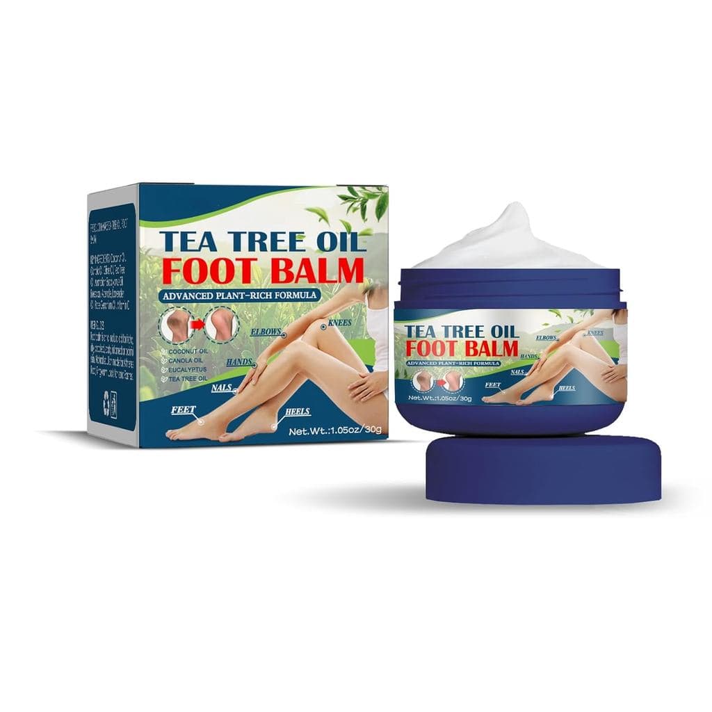 Creme para os Pés para Calcanhares e Pés Secos e Rachados - Bálsamo Natural com Óleo de Coco, Óleo de Tea Tree, Cera de