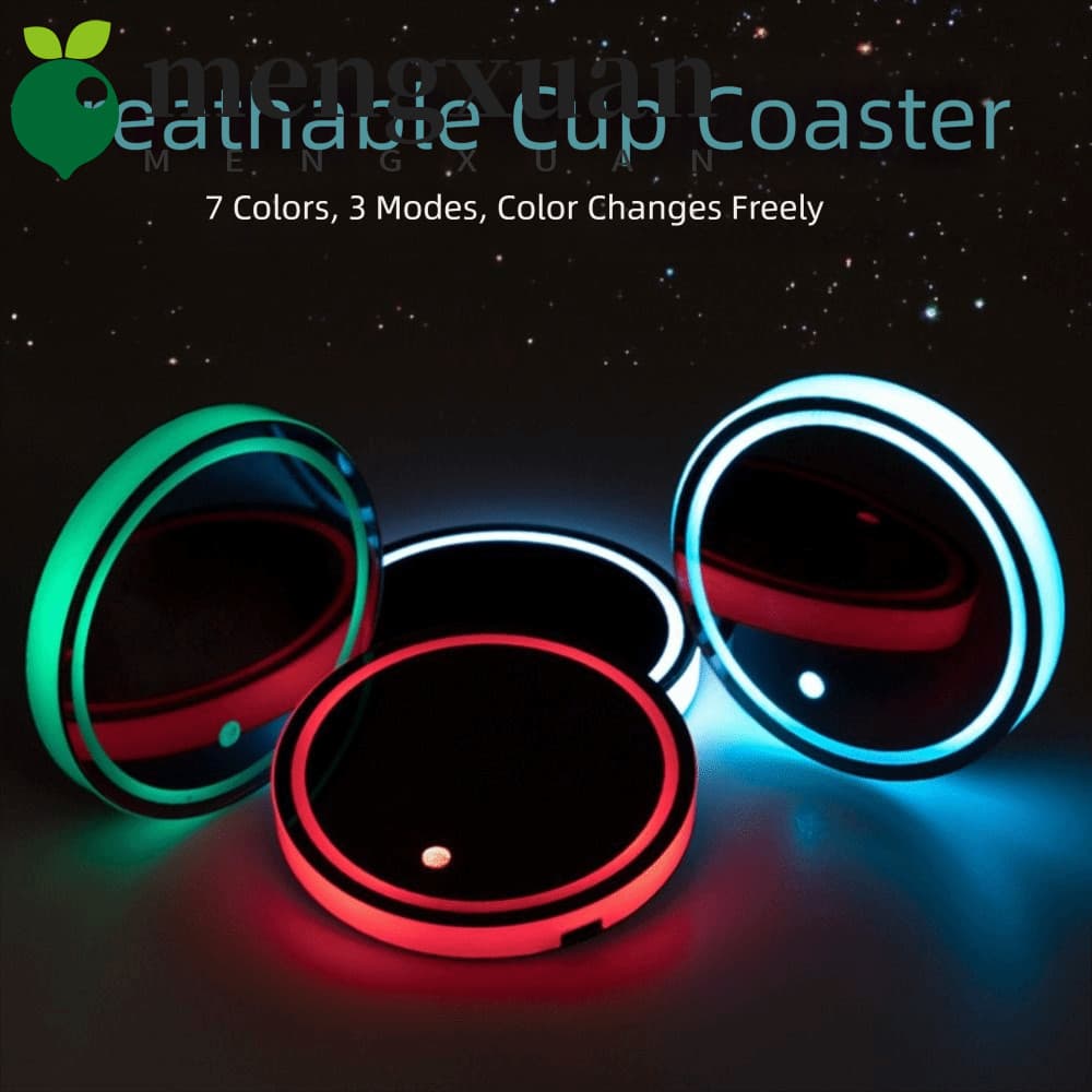 MENGXUAN1 Suporte De Copo Colorido , Bandeja Iluminada Por LED Com Mudança De 7 Cores Para Carregamento USB , 3 Modos