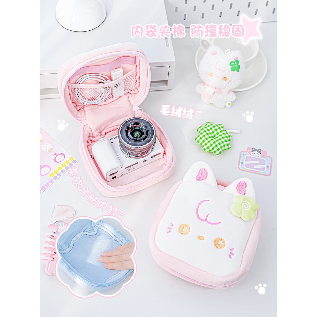 RosyPosy Bolsa de armazenamento para câmera de pelúcia macia Micro Single CCD Polaroid Bolsa protetora para câmera portá