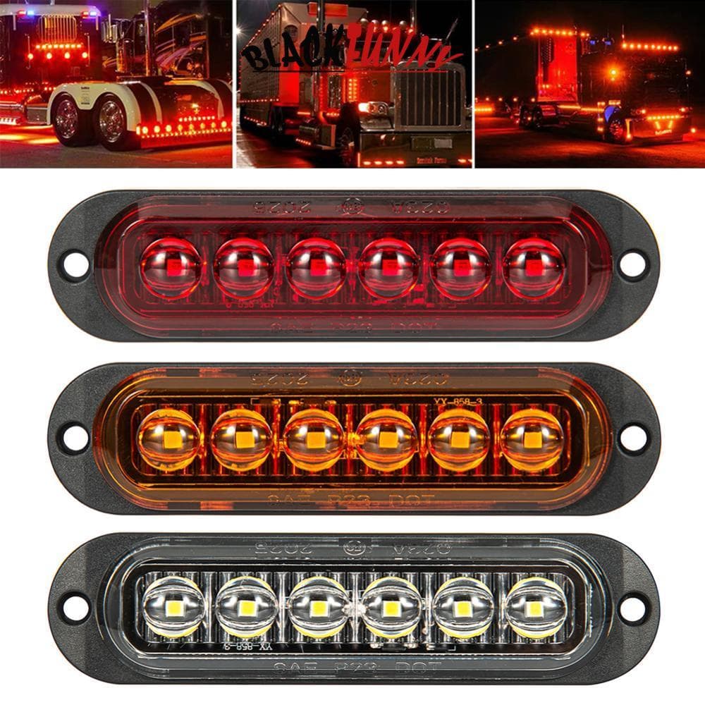BLACKFUNNY 6 LEDs Luzes Marcadoras Laterais Para Caminhão 12-24V À Prova D'água Trailer De Carro Van Ônibus Luz De Sinal
