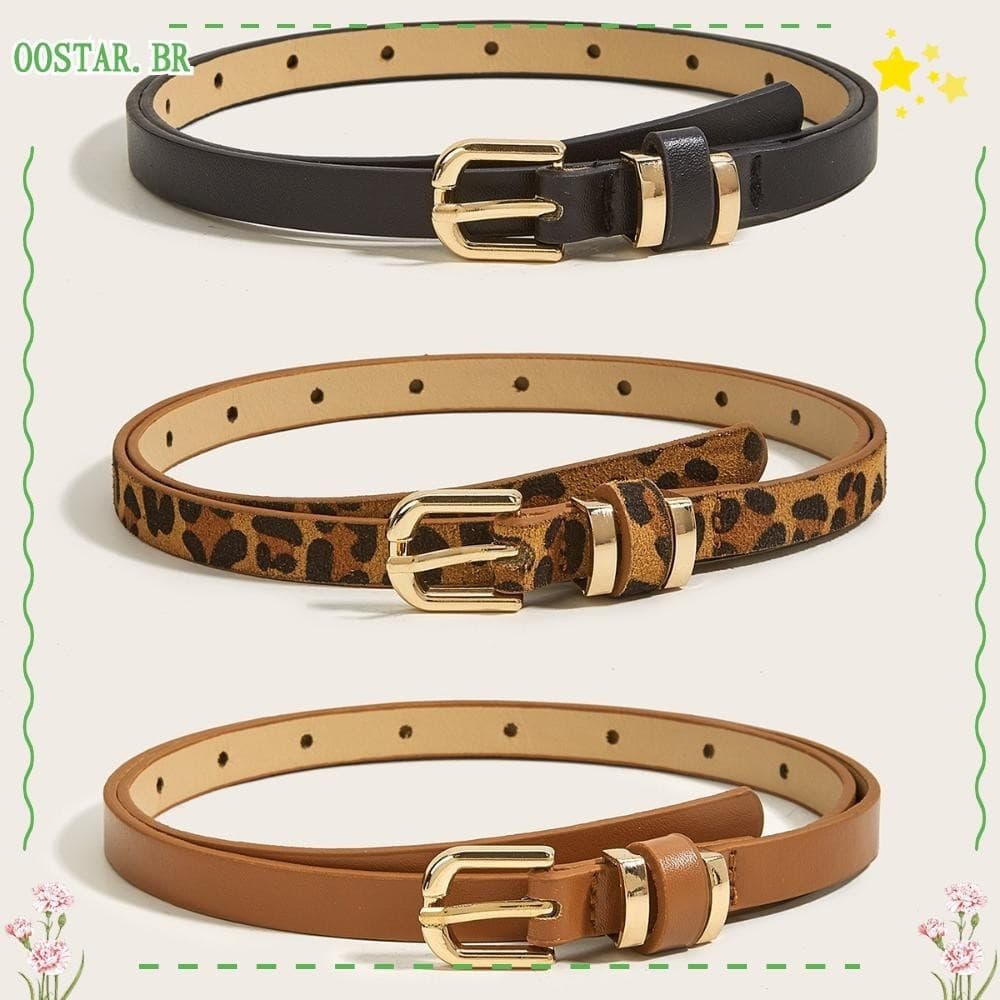 Cinto Feminino OOSTAR, Fivela Fina Multifuncional, Cinto Decorativo Elegante com Estampa de Leopardo QZCP KUSH