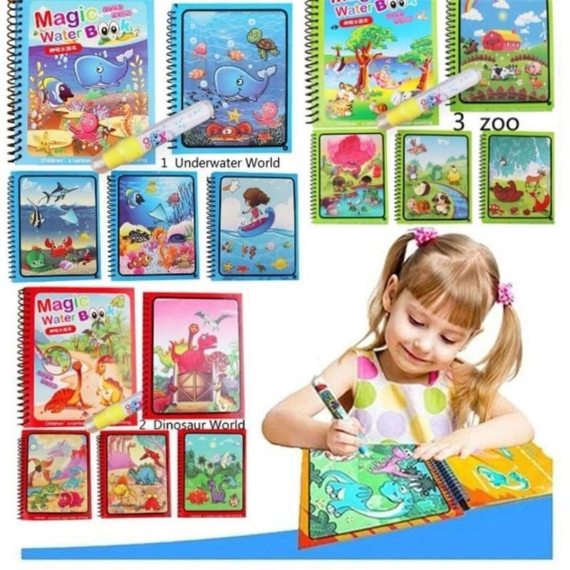3 Estilos Livro De Pintura Educação Precoce Jardim De Infância Colorir De Água Quebra-Cabeça Das Crianças Brinquedo
