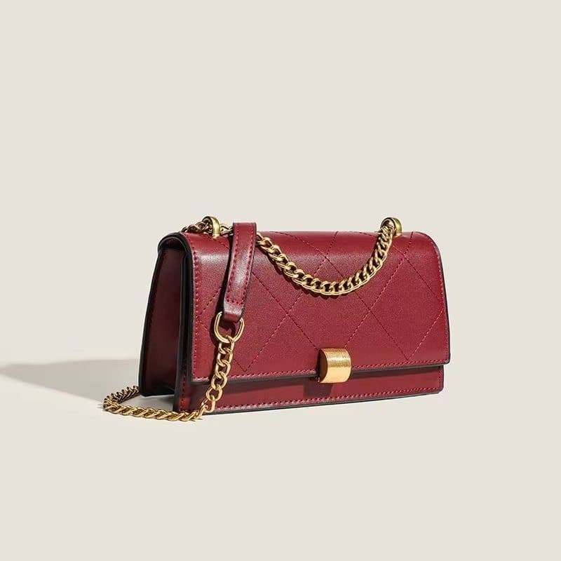 2026 outono diamante corrente saco feminino bordado linha bolsa de ombro textura High-End pequeno quadrado saco All-Matc
