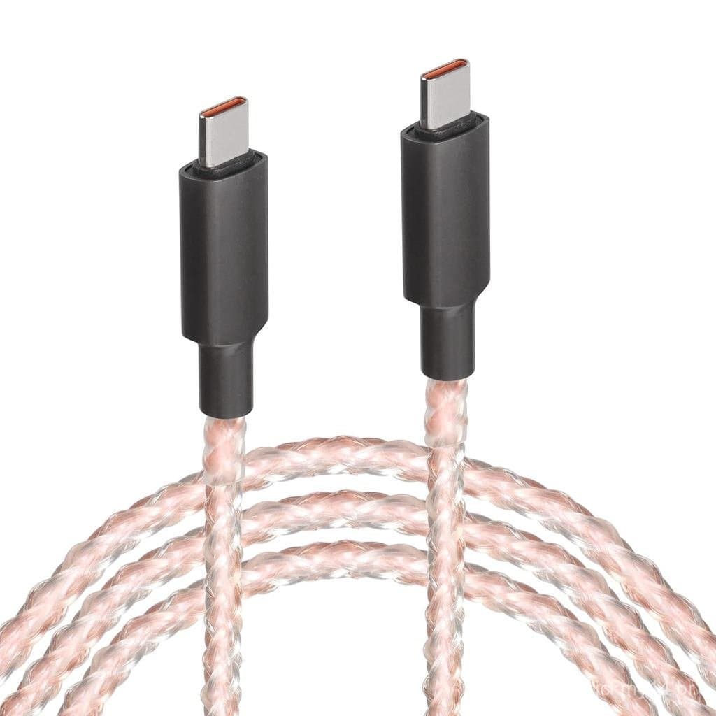 GELRHONR Cabo USB C para USB C de 3 pés e 66W com Luz LED Brilhante, Carcaça de Alumínio, Cabo de Carregamento Rápido co