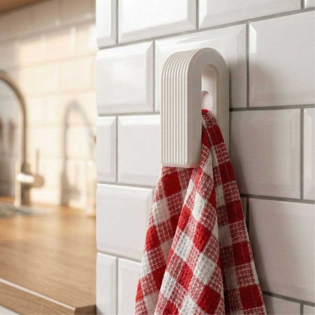 Gancho de Toalha Sem Furo – Instalação Fácil para Banheiro ou Cozinha - Suporte para Pendurar Toalha