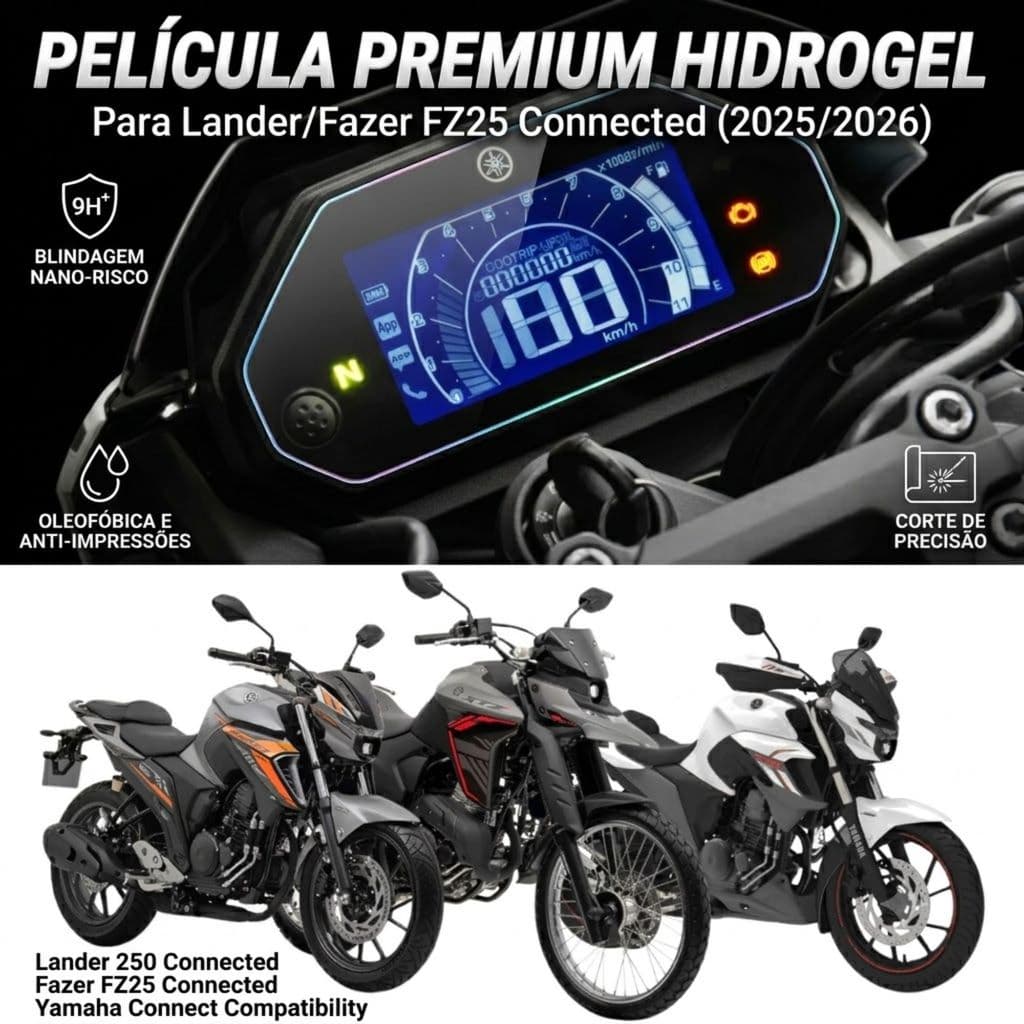 Película Protetora Painel Digital Nova Lander 250 Fazer 250 2025 Fz25 Fz 25 2025 2026