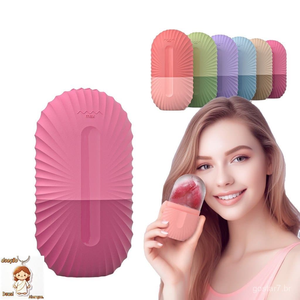 Rolo Gelo Massageador Facial Refrescante Contra Inchaço Pescoço Limpos JJ