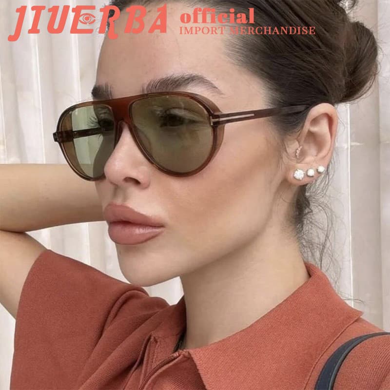 (JIUERBA) Óculos De Sol Da Moda Oversized Euro-American Unissex Recém-Chegado Retrô , UV400 Para Ele , Sua Direção E Via