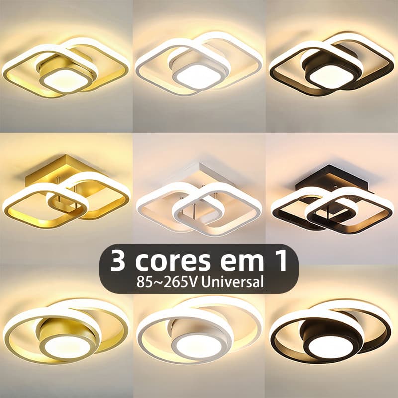 Lustre Moderno De Teto Led Em 3 Cores (110V/220V) Para Corredor , Sala De Estar , Quarto , Cozinha