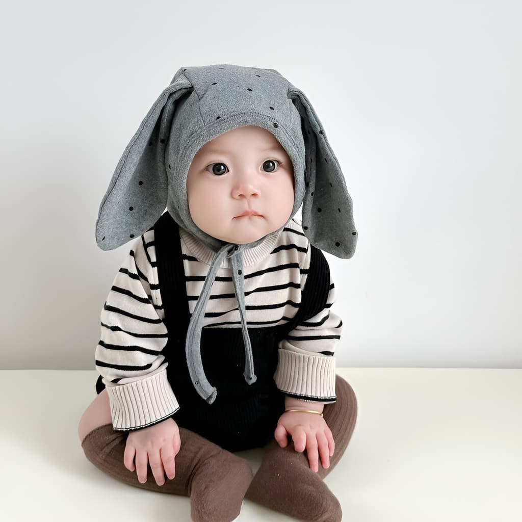 [Confortável E Elegante] Chapéu De Bebê Para Passeios/Orelhas De Coelho/Unissex