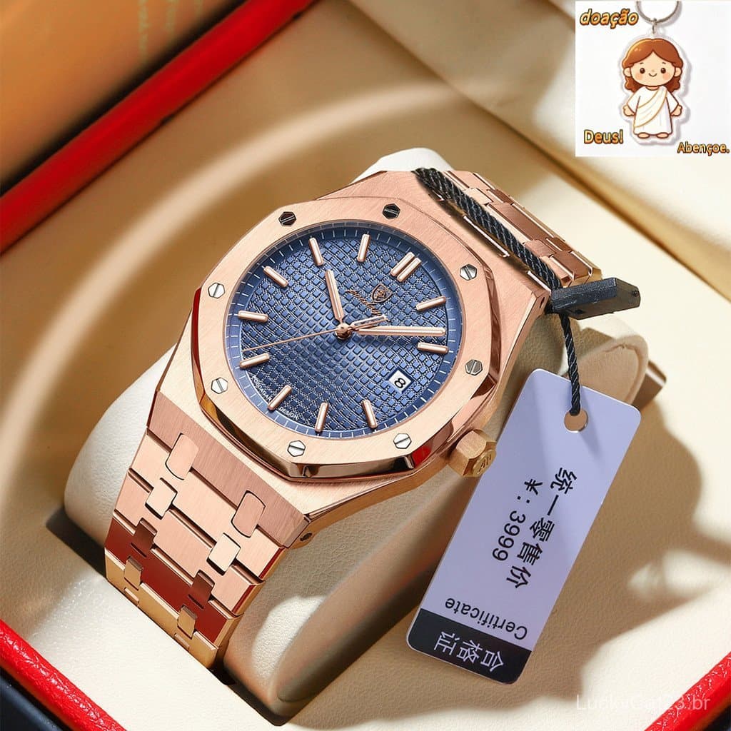 Relógio Masculino POEDAGAR à Prova d'Água Quartz Suporte Moderno Luminoso