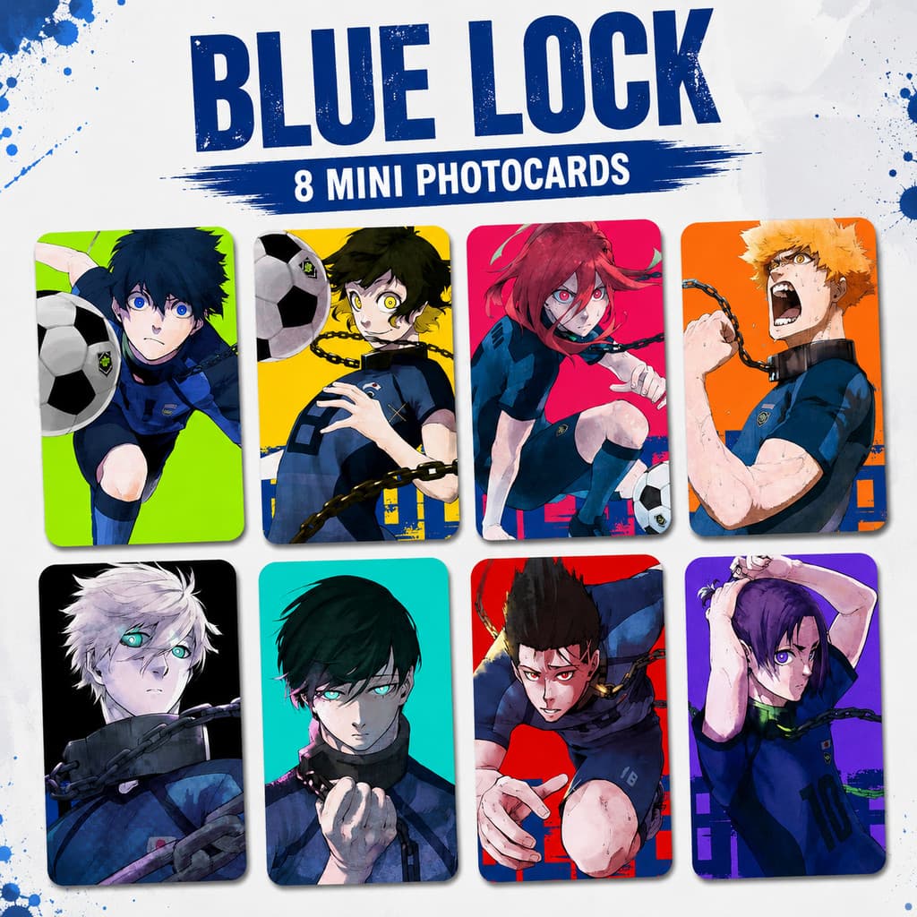 Kit 8 Photocards Fotocards Blue Lock | Mini Photocard | Cards Anime | Fanmade Premium Fotografias Colecionáveis
