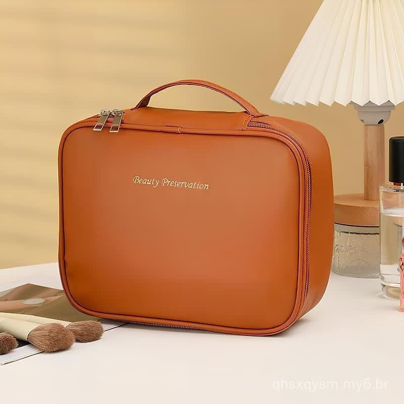 Bolsa de maquiagem para viagem, bolsa de maquiagem feminina de grande capacidade, organizador de maquiagem portátil à pr