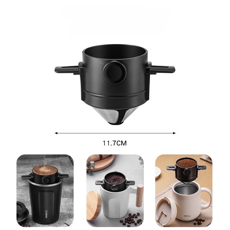 Copo de filtro de café para fermentação Manual doméstica, filtro de café de cozinha, papel de filtro de malha de aço ino