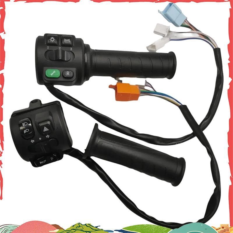 Acelerador De Bicicleta Elétrica + Conjunto De Interruptor , Incluindo Luz De Freio Integrada , Desligamento/Engrenagem/