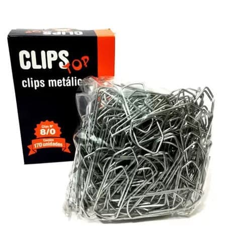 Clips de Papel n° 8/0 com 170 Unidades - Clips Top -