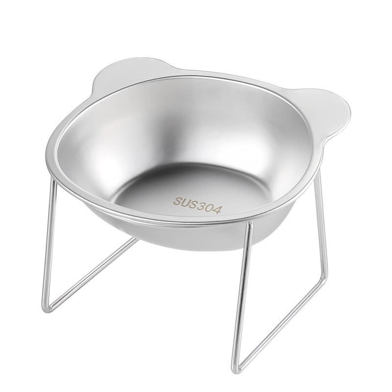 Tigela inclinada de aço inoxidável para gatos, tigela doméstica para comida de gato, tigela para beber, tigela de comida
