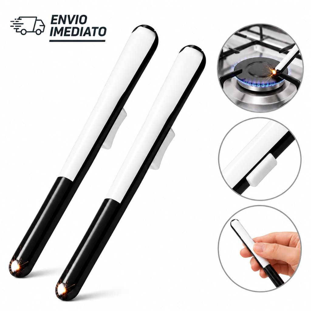 Kit com 2 Acendedor Portátil Multi disparo Cabo Longo Multiuso Cozinha Fogão Churrasqueira acendedores sem gás faisca