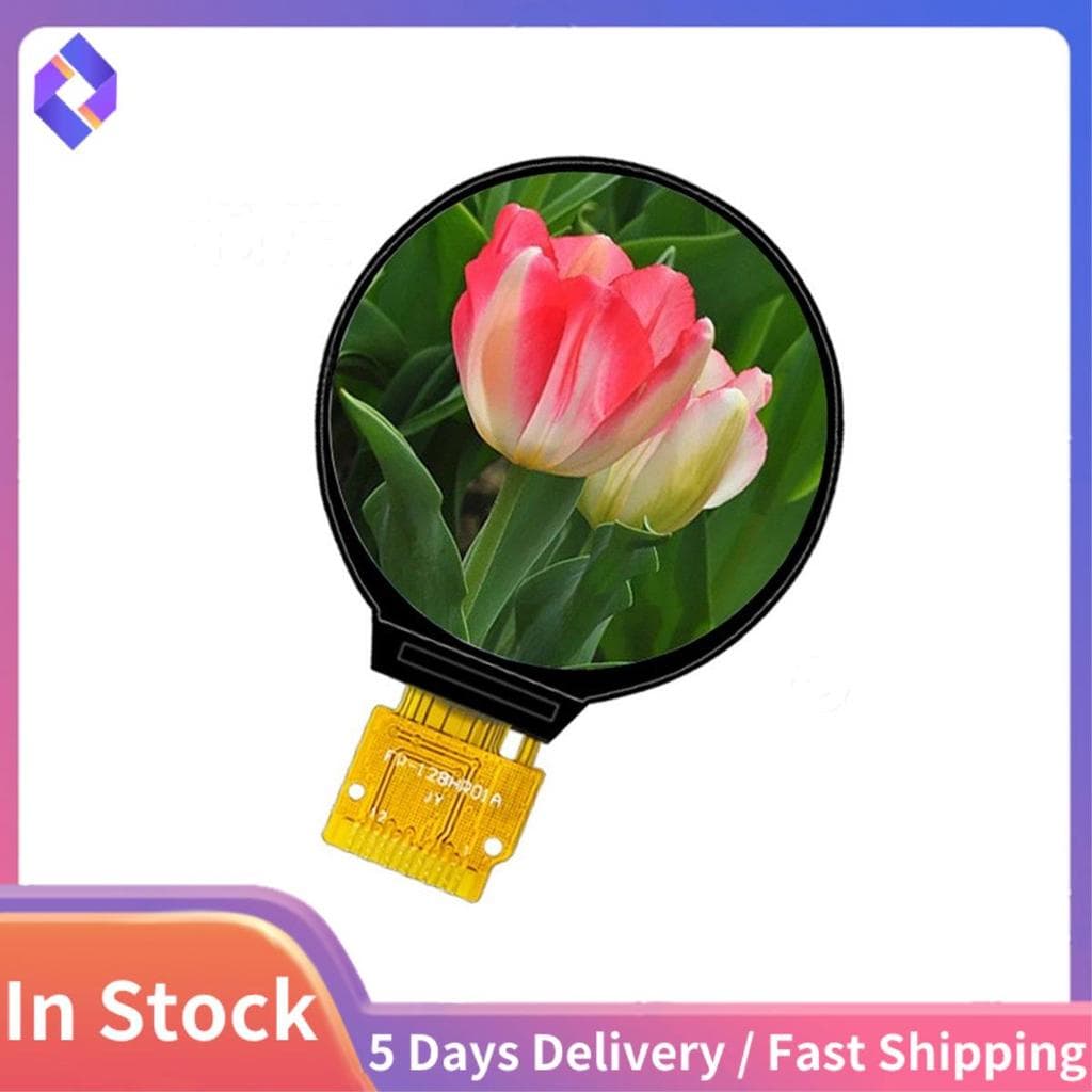 1 Peça 1.28 Polegada Ips Display LCD Colorido Redondo 240x240 Preto PCB HD GC9A01 Driver