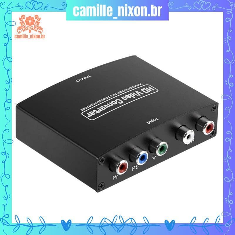 [camille_nixon.br] 1 Conjunto Preto Ypbpr Para Conversor De Componente Alta Definição