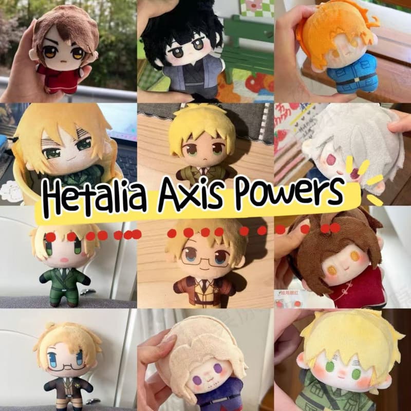 Bonecos de Pelúcia Hetalia Axis Powers de 10cm, Brinquedos de Pelúcia de Anime Fofos, Figuras Colecionáveis Macias, Pres