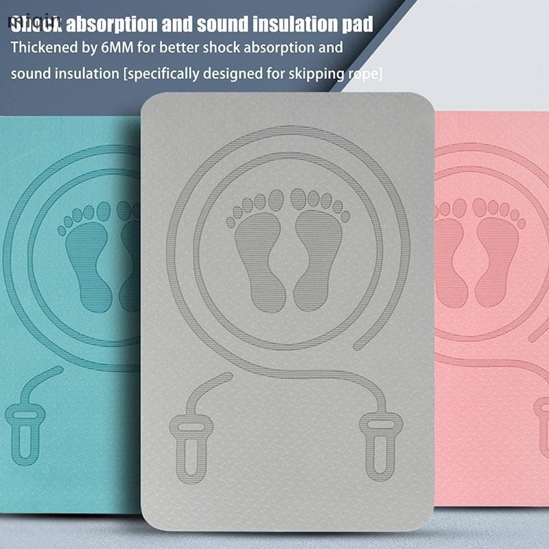 6MM Pular Corda Esteira Anti-Ruído Tapetes Exercício Sho Absorção Yoga TPE Almofada De Fitness