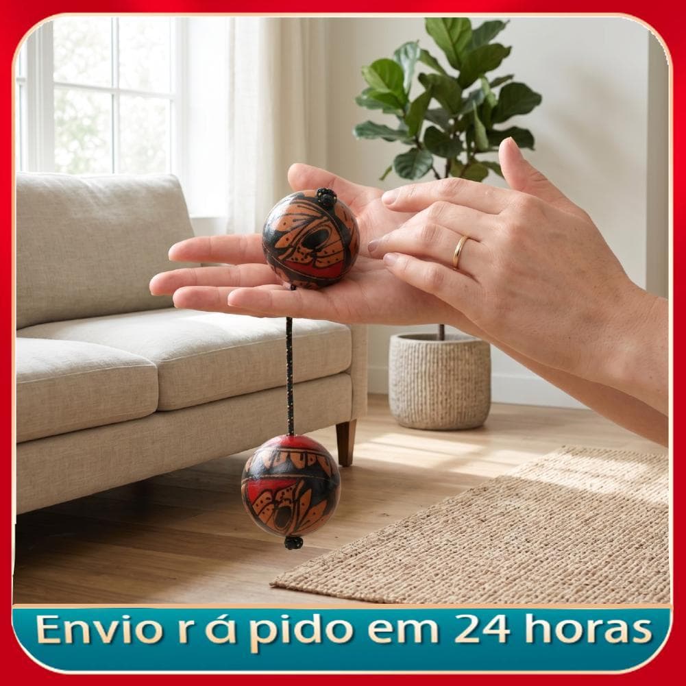 Irfora Wooden Kashaka Shaker Instrumento de ritmo pintado à mão com som rico para prática doméstica e performance de