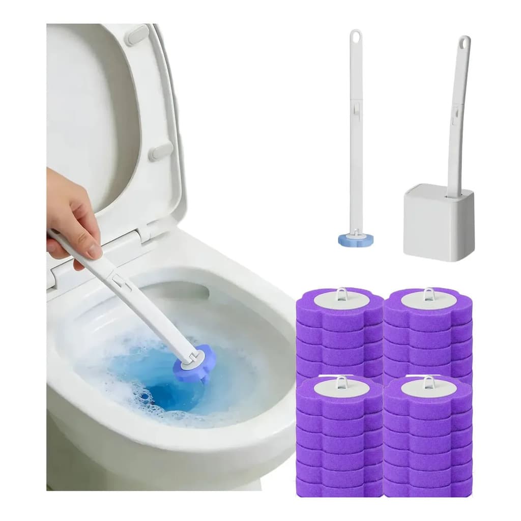 Disposable Toilet Brush with 24 Refills Tip for Toilet and Wall Bathroom