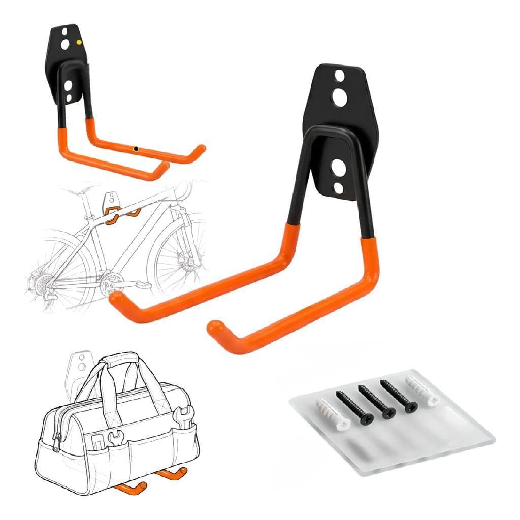 Kit 4 Suportes Multiuso Parede Mangueira Bike Escada