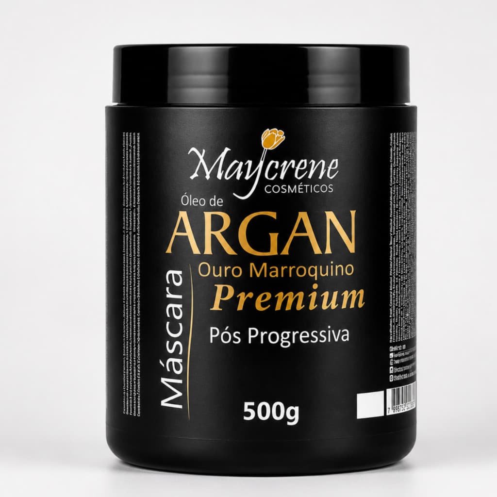 Máscara Pós Progressiva Óleo de Argan Cabelo Liso Hidratação Pós Química Sem Frizz Maycrene