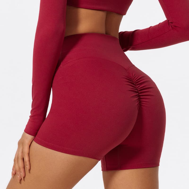 SHAMZU Cintura Alta Pêssego Levantamento De Quadril E Compressão Abdominal Shorts De Yoga Respirável Correndo Esportes C
