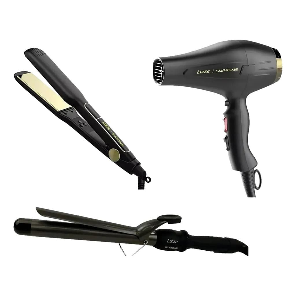 Kit Secador Lizze SUPREME Prancha + Secador + Modelador 19mm