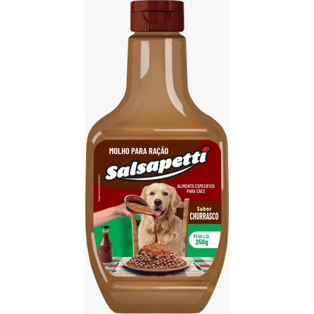 Kit 2 Molho Especial Para Ração Cães Cremoso SALSAPETTI 250g+Coleira Brinde
