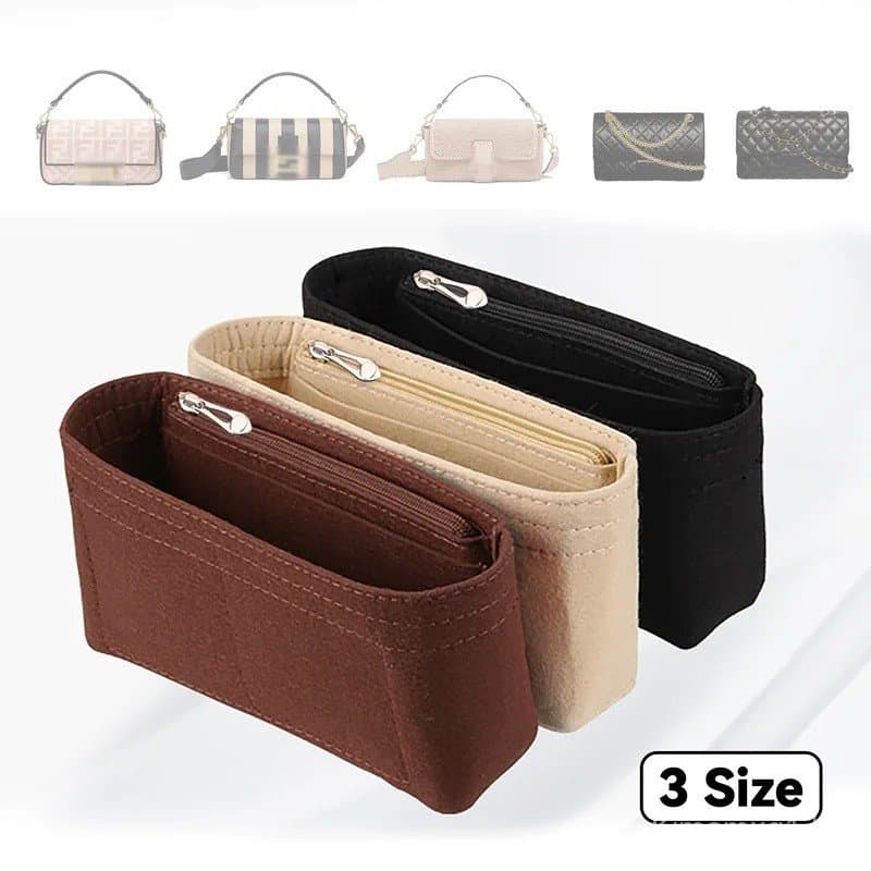 Organizador de Bolsa em Feltro Moderno, Forro Organizador de Maquiagem Perfeito para Bolsas de Marca Femininas, Necessai