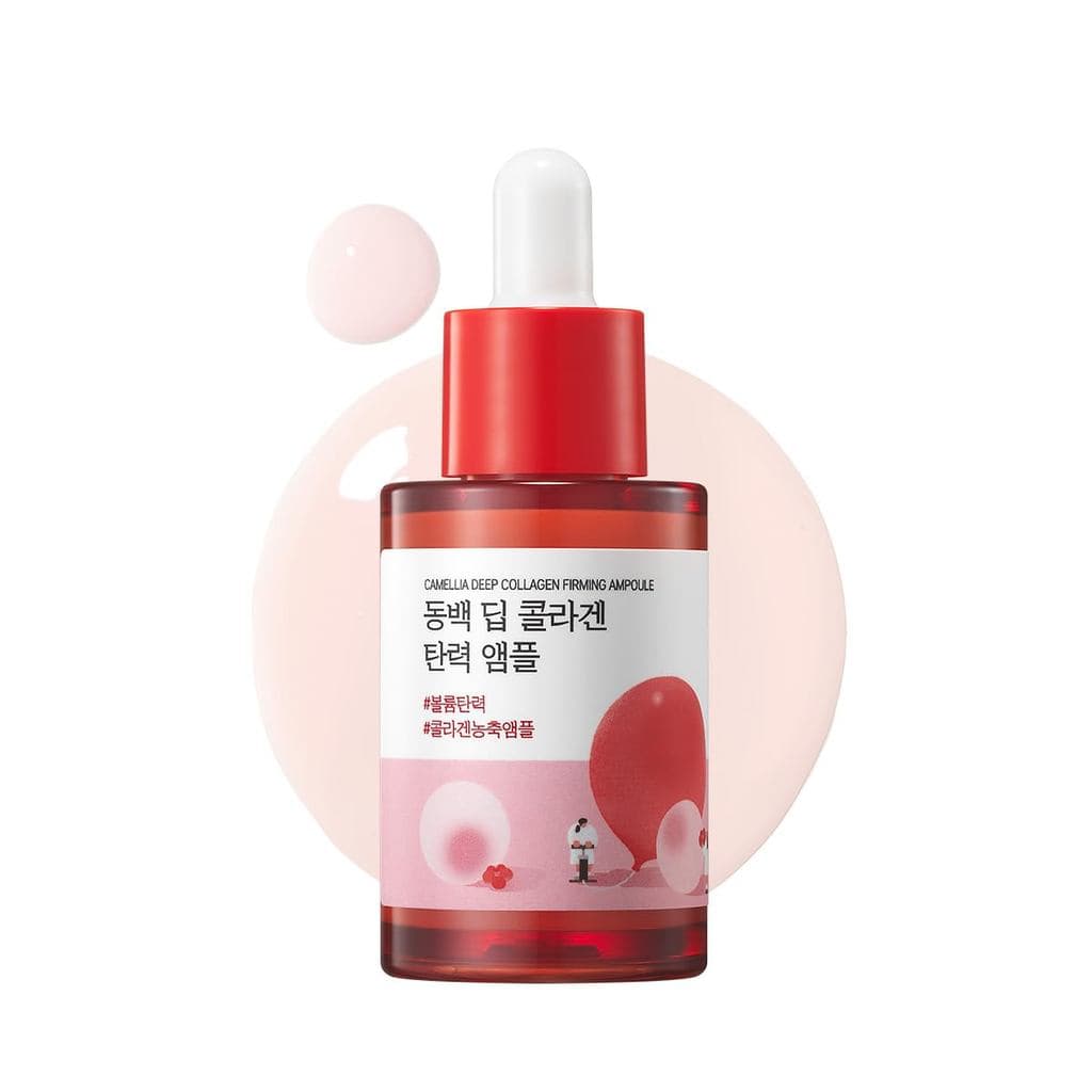 ROUND LAB Ampola Firmadora de Colágeno Profundo de Camélia 1.01 Fl Oz, Sérum Facial Hidratante e que Aumenta a Elasticid