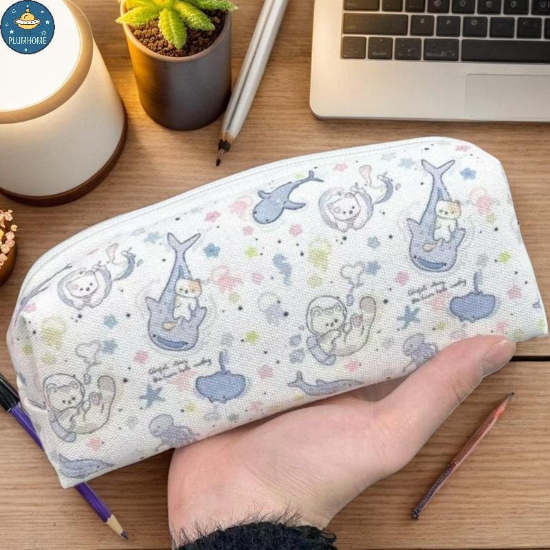 PLUMHOME 1PC Estudante Simplicidade Coreano Lápis Bolsa Grande Capacidade Saco De Armazenamento De Papelaria Pequena De