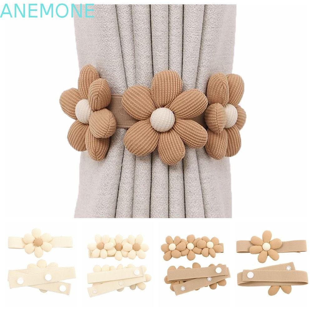 Anêmona 2 Peças De Amarração De Cortina De Flores , Fivela Fofa Em Forma De Flor , Clipe Suporte Criativo