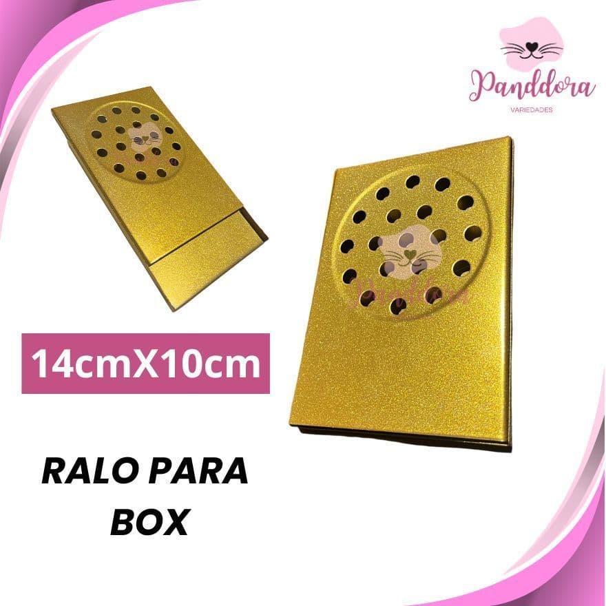 Ralo de Escoamento Para Box de Banheiro 14cm x10cm Cor Dourado Brilhante Partick Ralo