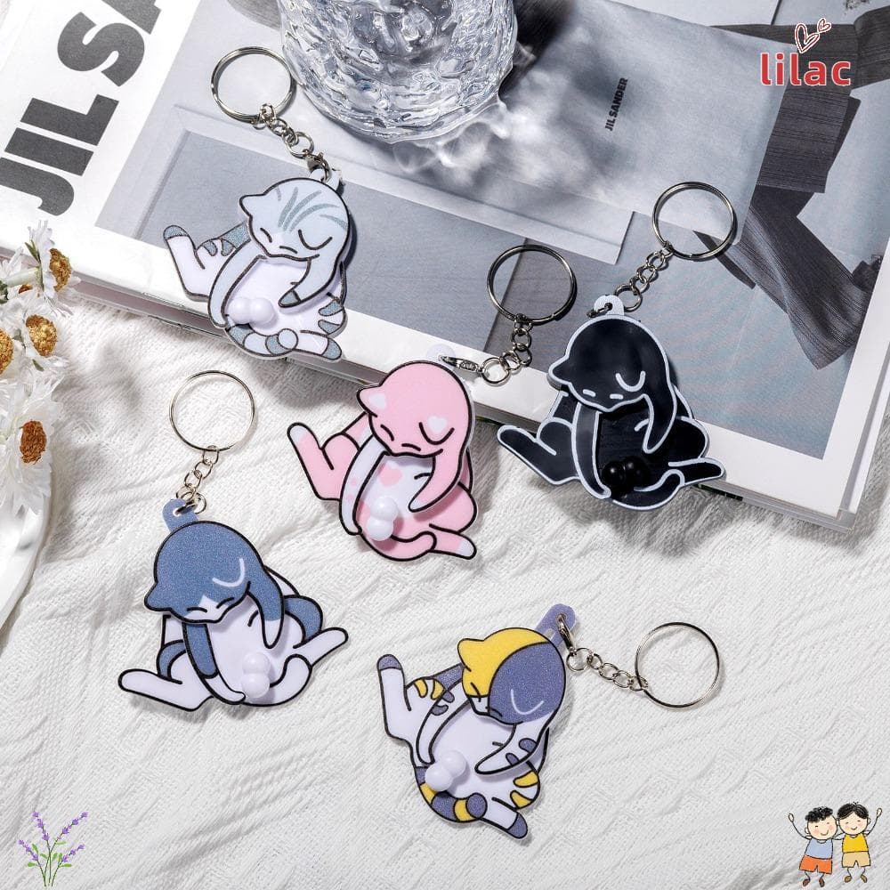 LILAC Chaveiro De Gato De Ovo , Pingente Fofo E Engraçado , Acessórios De Bolsa , Truque Desenho Animado , Brinquedo