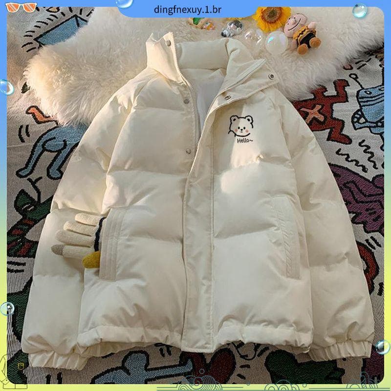 Inverno para baixo acolchoado jaqueta feminina inverno masculino feminino estudante de comprimento médio pão jaqueta sol