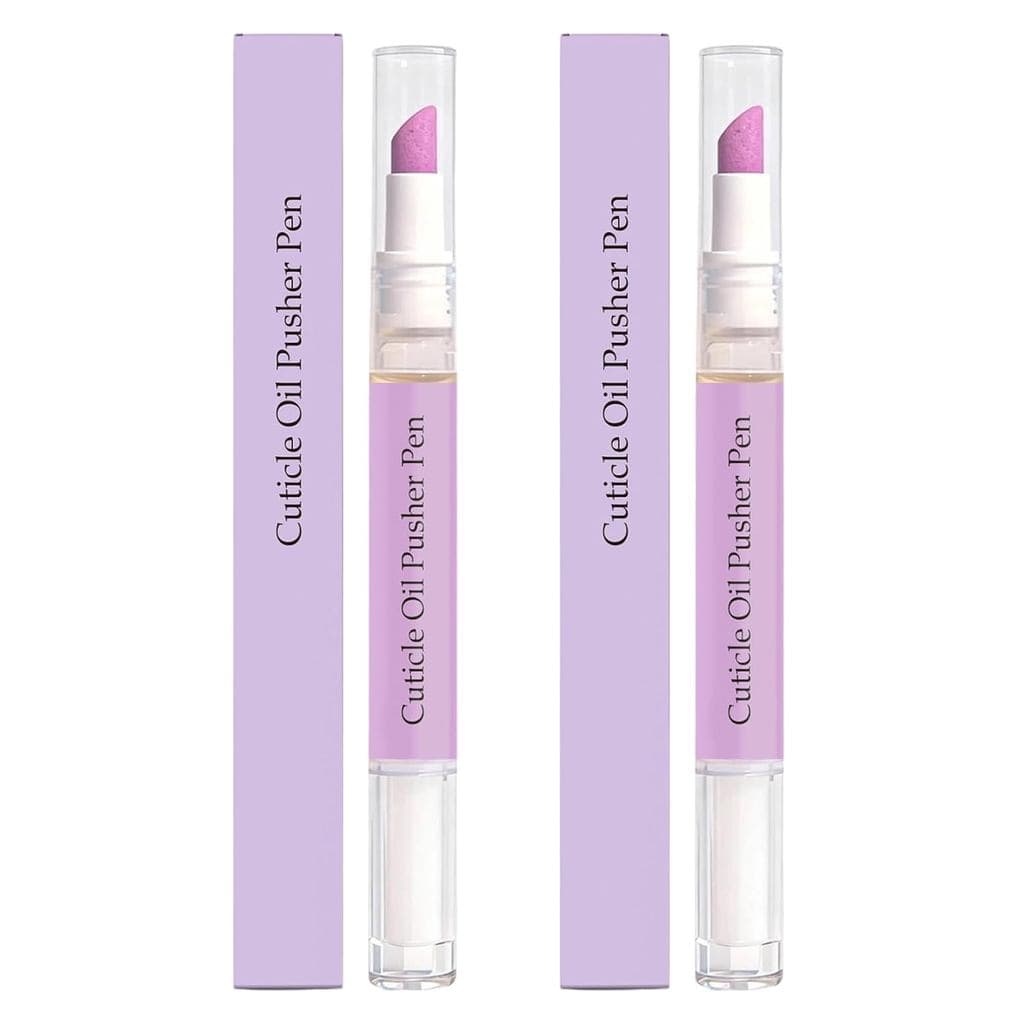 Caneta de Óleo para Cutículas Transparente para Unhas - Pacote com 2 Unidades com Empurrador, Frasco Transparente, para