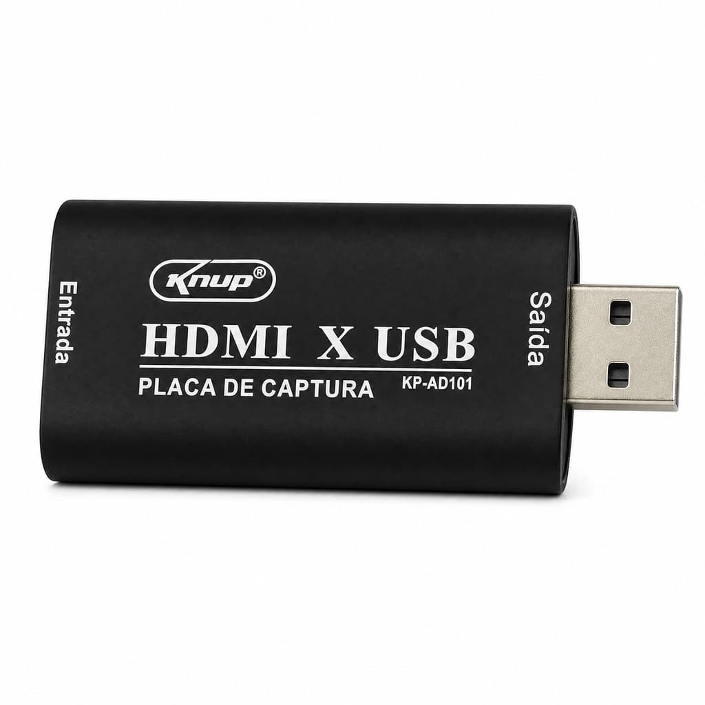 PLACA DE CAPTURA 4K, COM ENTRADA HDMIX, USB E ADAPTADOR TYPE-C, PARA COMPUTADOR - KP-AD101- KNUP