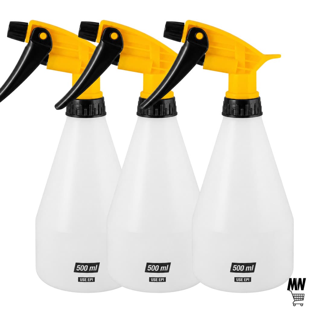 Kit Borrifadores Pulverizador Spray 500 ml Gatilho Reforçado Profissional Limpeza e Jardim Frasco