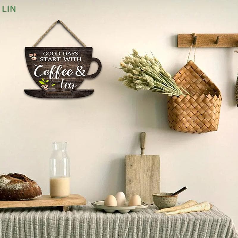 Café Chá Sinais De Madeira Rústico Americano Bar Decoração Para Cozinha Jantar Casa Festiva Parede