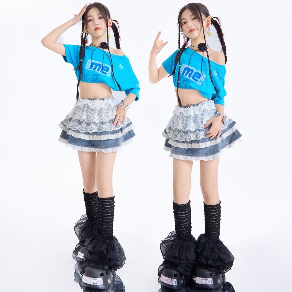 Trajes de dança de jazz para meninas, trajes de jazz infantis legais e elegantes para Performance de dança de rua infant