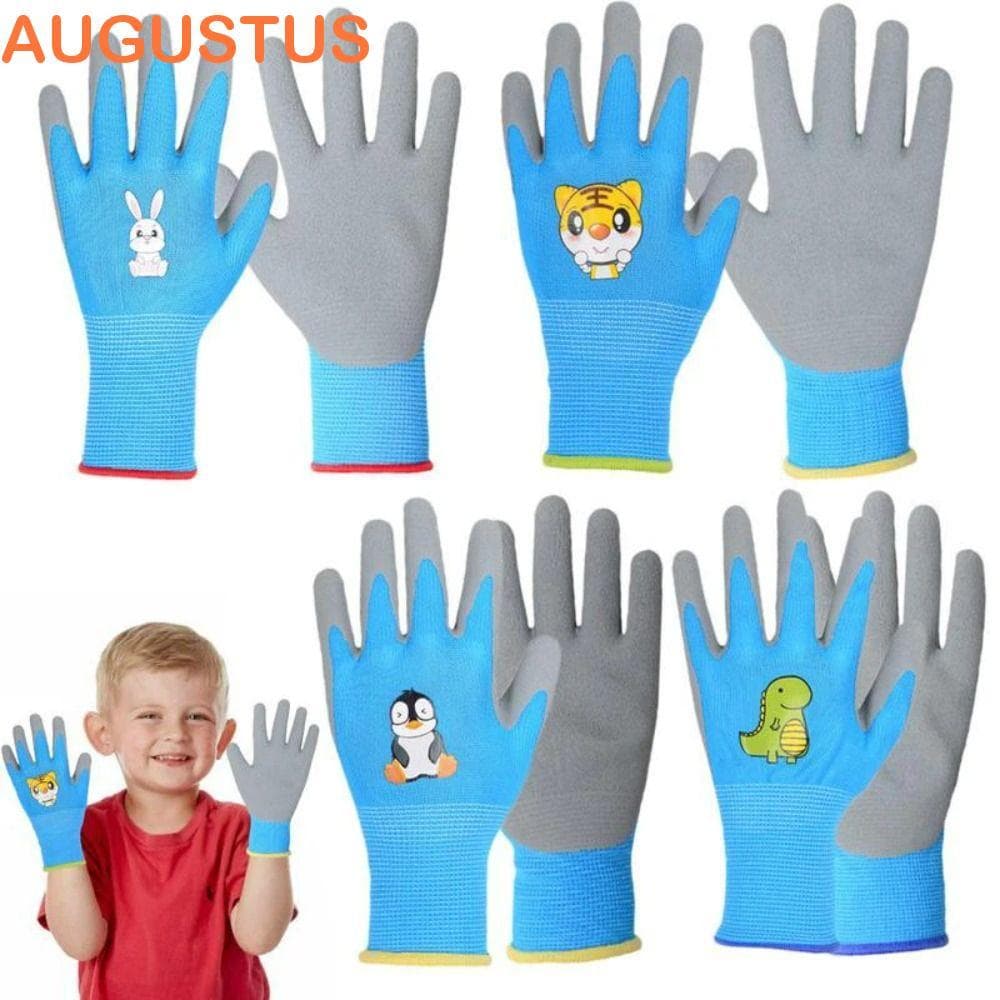 Luvas De Jardinagem Infantis AUGUSTUS , Trabalho De Jardim Duráveis Antiderrapantes , Luva Protetora Infantil Com Padrão