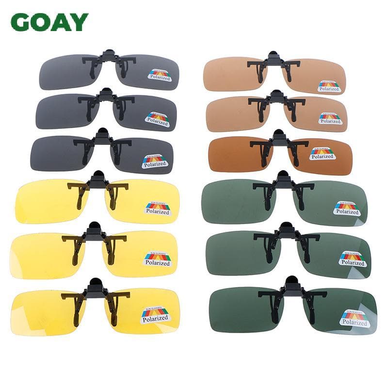 Madeira Clip-on Dia Visão Noturna Lente Flip-up Óculos De Condução Sol fameing