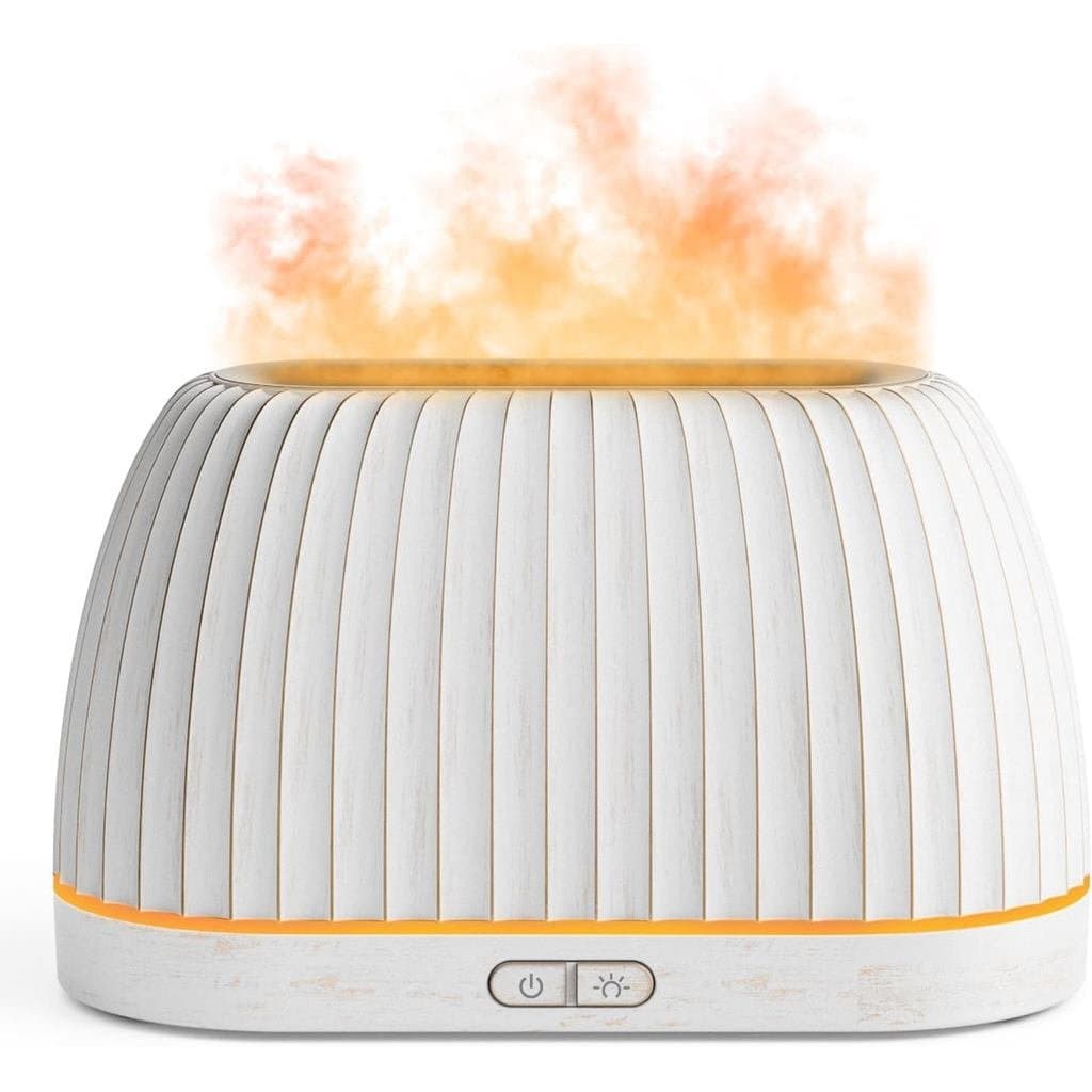 Difusor de Aroma de Óleos Essenciais SOULORIGINE, Difusor de Aroma com Efeito de Chama, com luzes LED de 7 cores e funçã