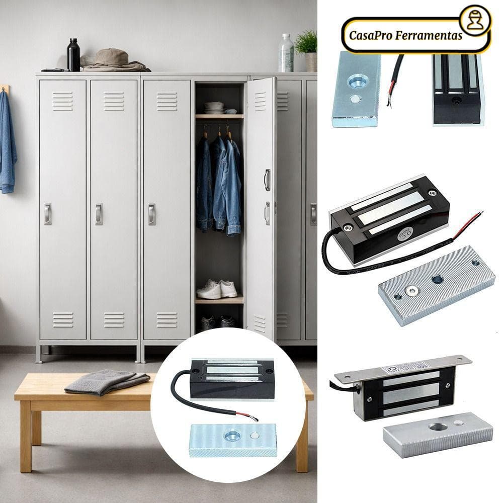 Fechadura Eletromagnética SUNSHINY , Elétrica 12V/24V 60KG/100Lbs , Mini